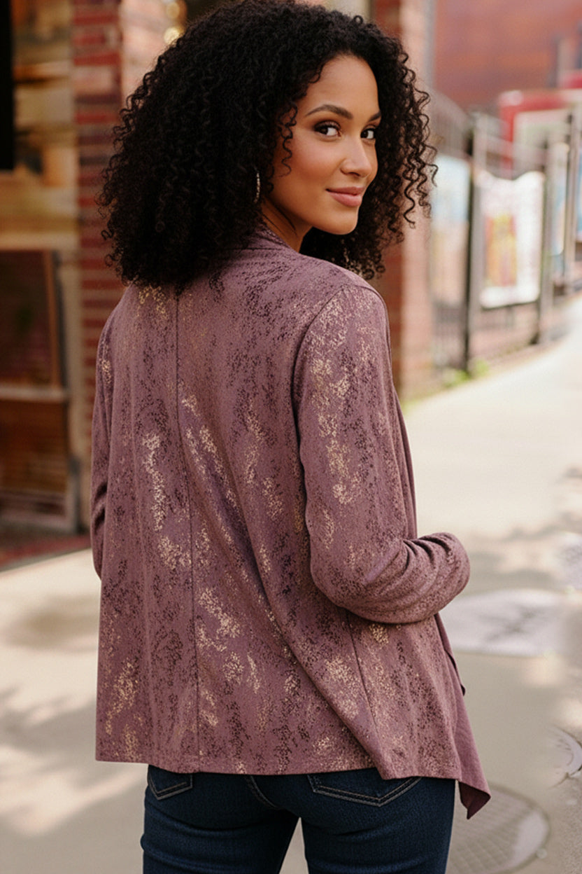 Plum Luxe Suede Cardigan