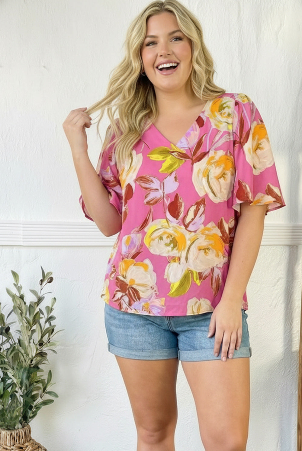 Floral Muse V Neck Blouse