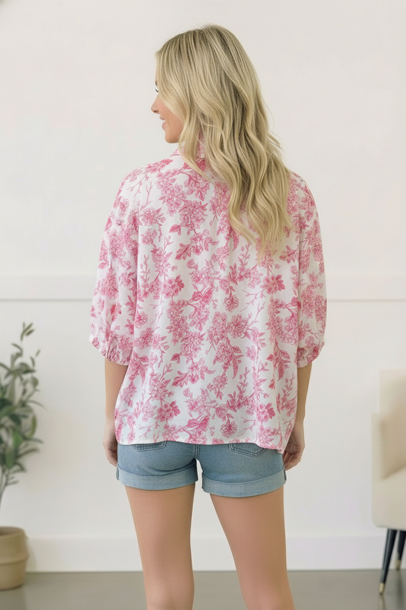Pink Lemonade Floral Top
